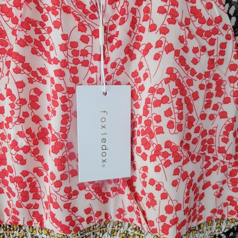 Foxiedox Long Sleeve Smocked Keyhole Floral Mini Dress Size XS NWT - Picture 5 of 10